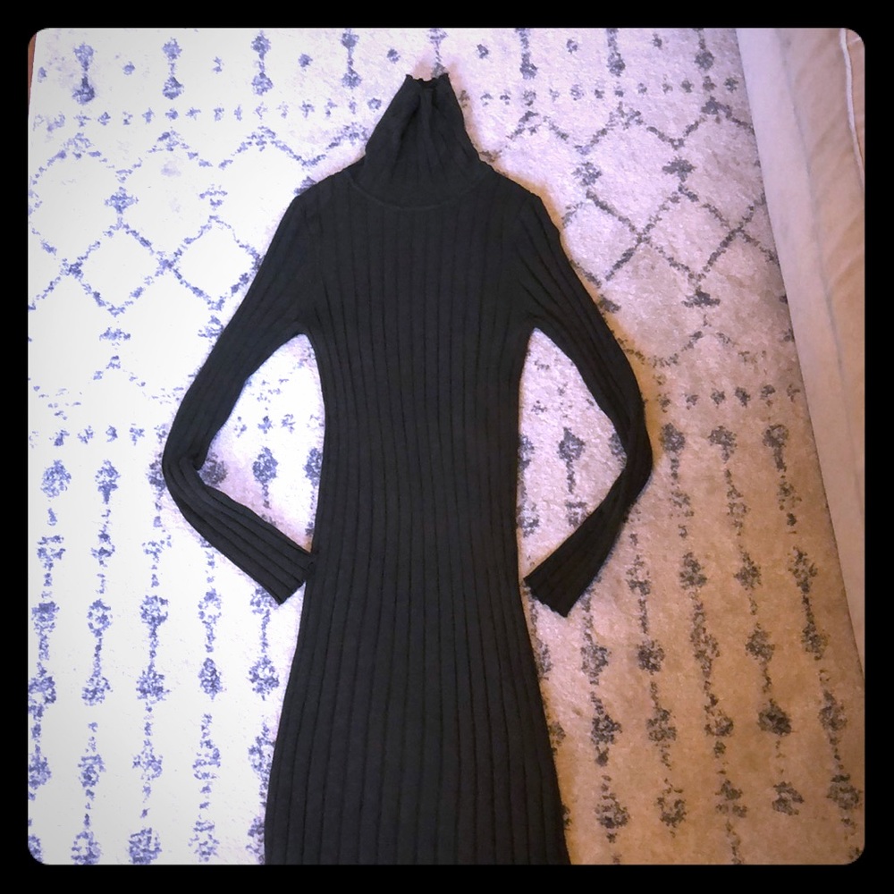 Olive super stretchy turtleneck dress
